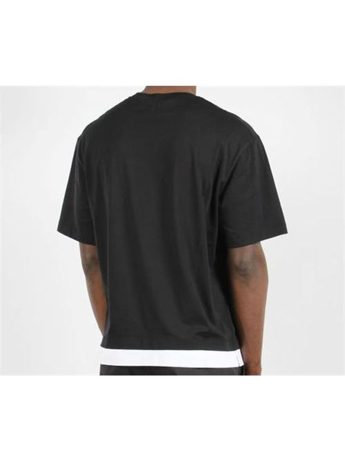 T-SHIRT BICOLOR NEIL BARRETT | PBJT266-Z507C524 BLACK/WHITE